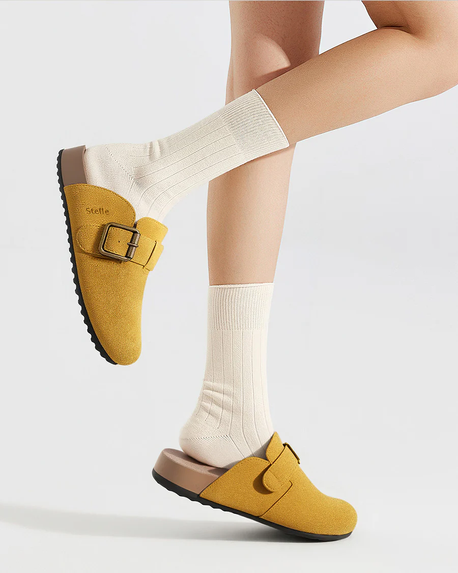 Square Buckle Suede Clog - Image 3