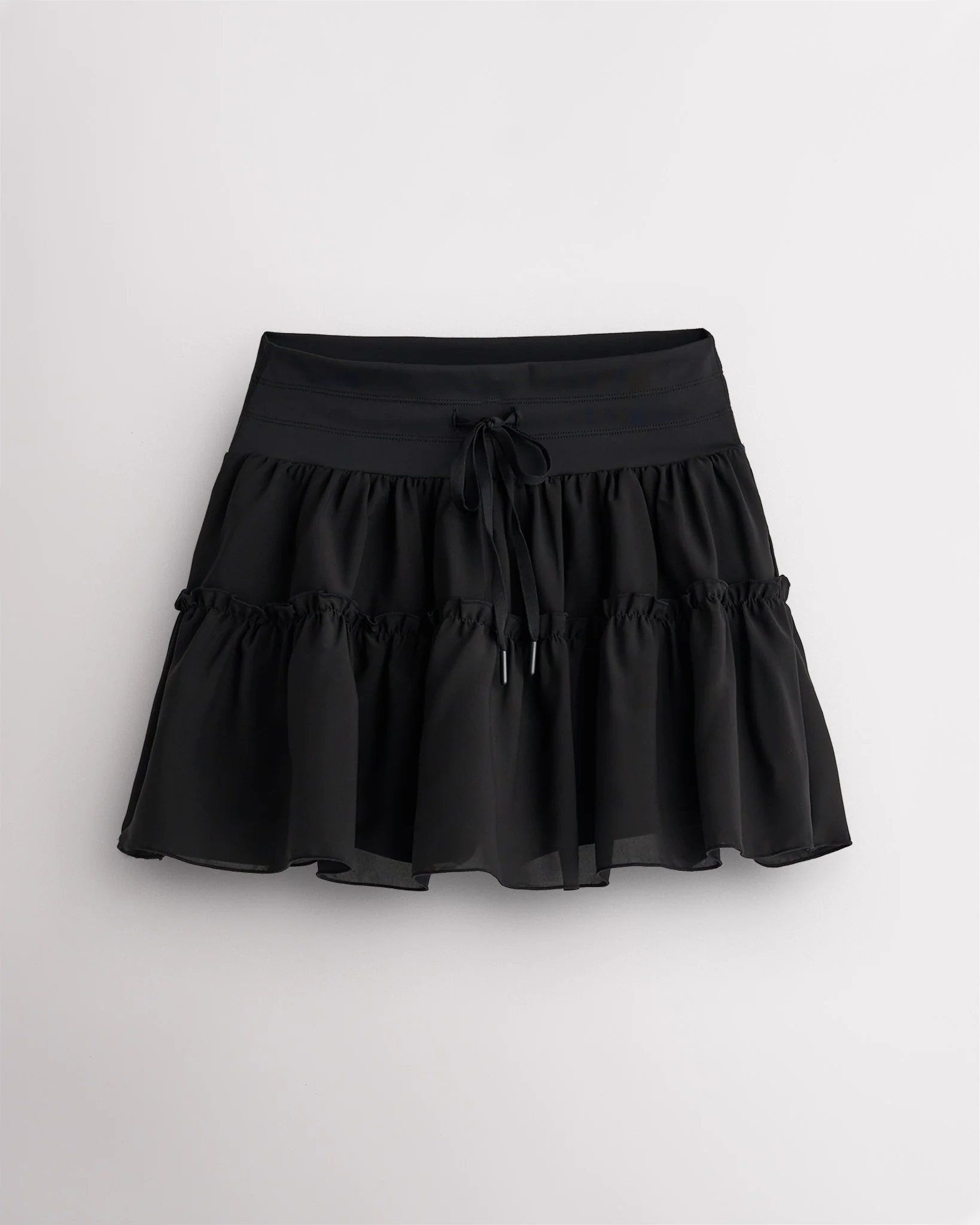 Stretchy Tiered Mini Skater Skort with Shorts - Image 4