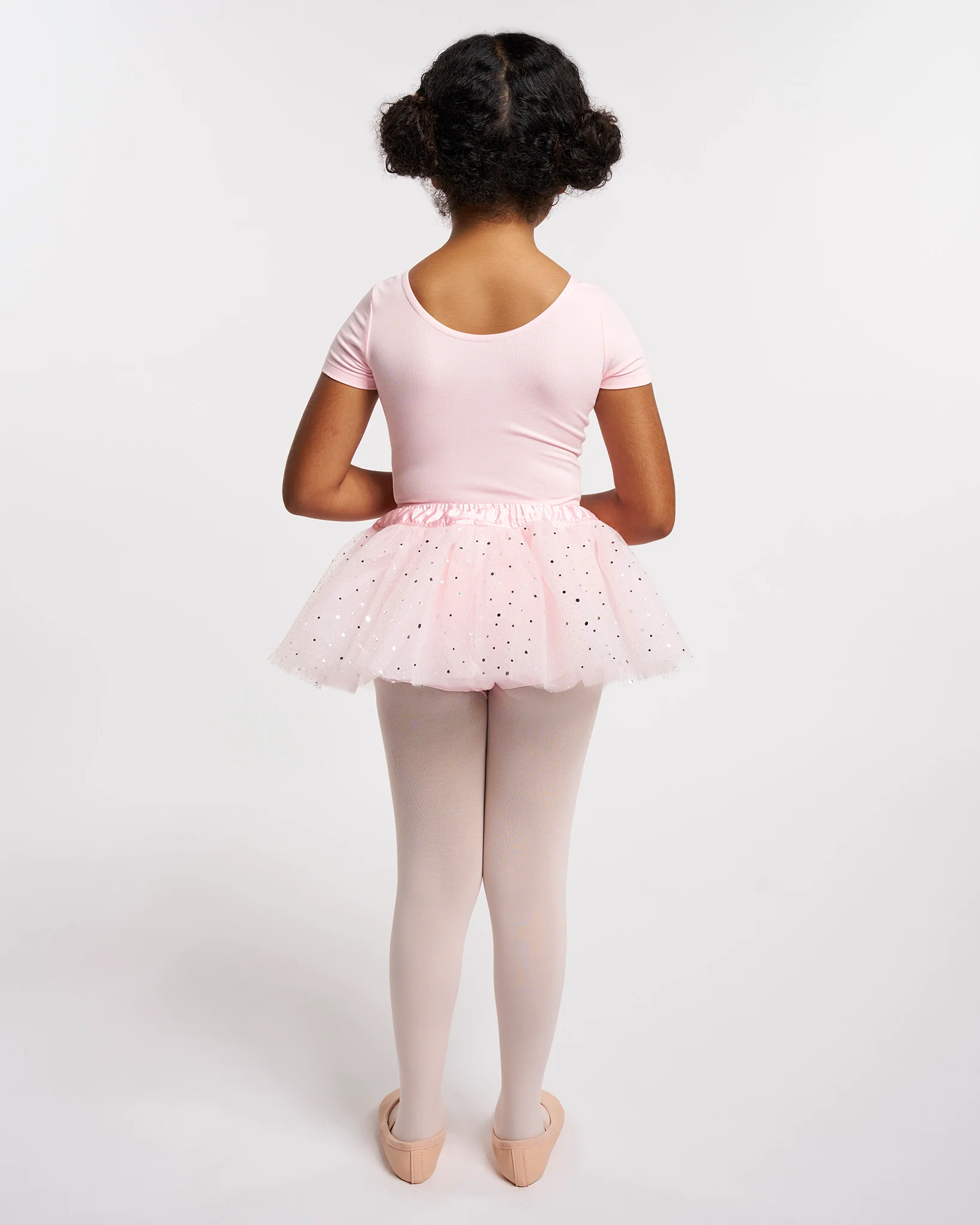 Girls Ballet Leotard Starter Kit (Short Sleeves Leotard & Sparkling Tulle Skirt & Tights) - Image 3
