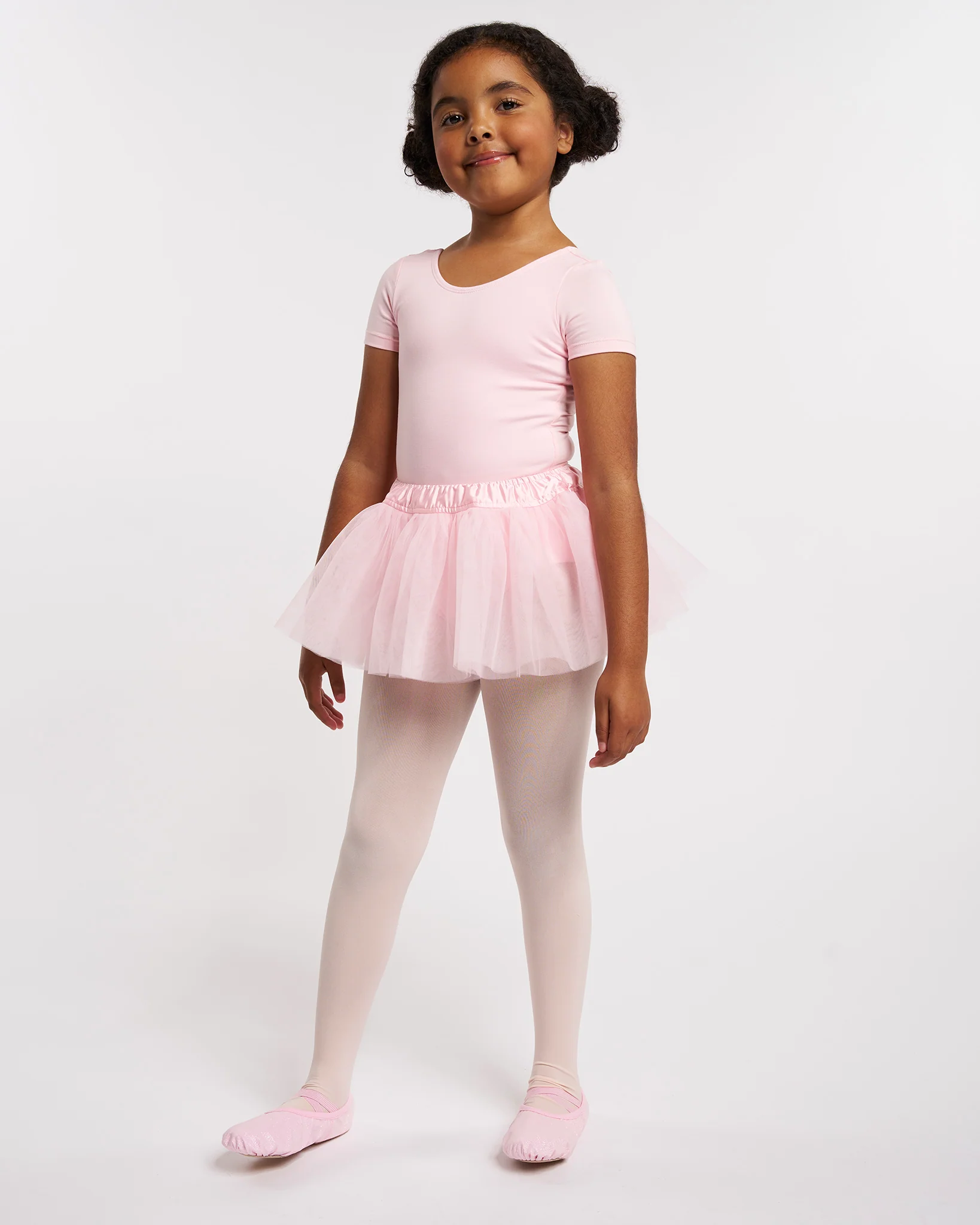 Girls Ballet Leotard Starter Kit (Short Sleeves Leotard & Tulle Skirt & Tights) - Image 4