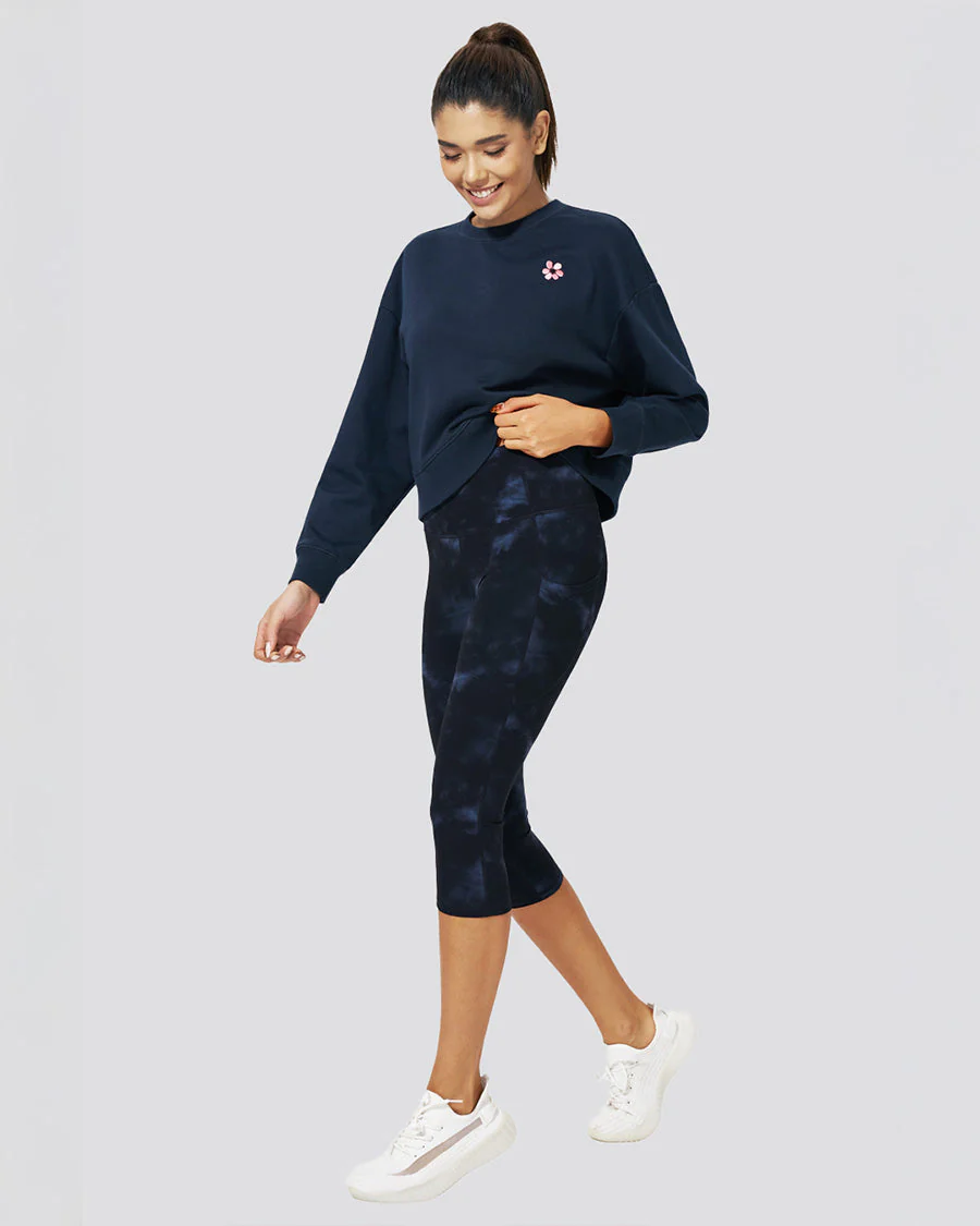 Crop Oversized Sweatshirt | Casual Drop Shoulder Crew Neck Pullover - Image 5