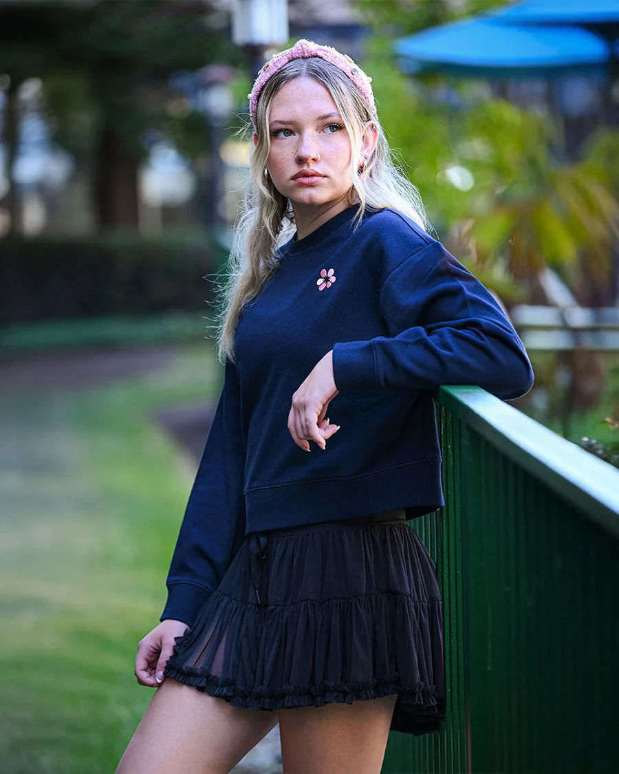 Crop Oversized Sweatshirt | Casual Drop Shoulder Crew Neck Pullover - Image 6