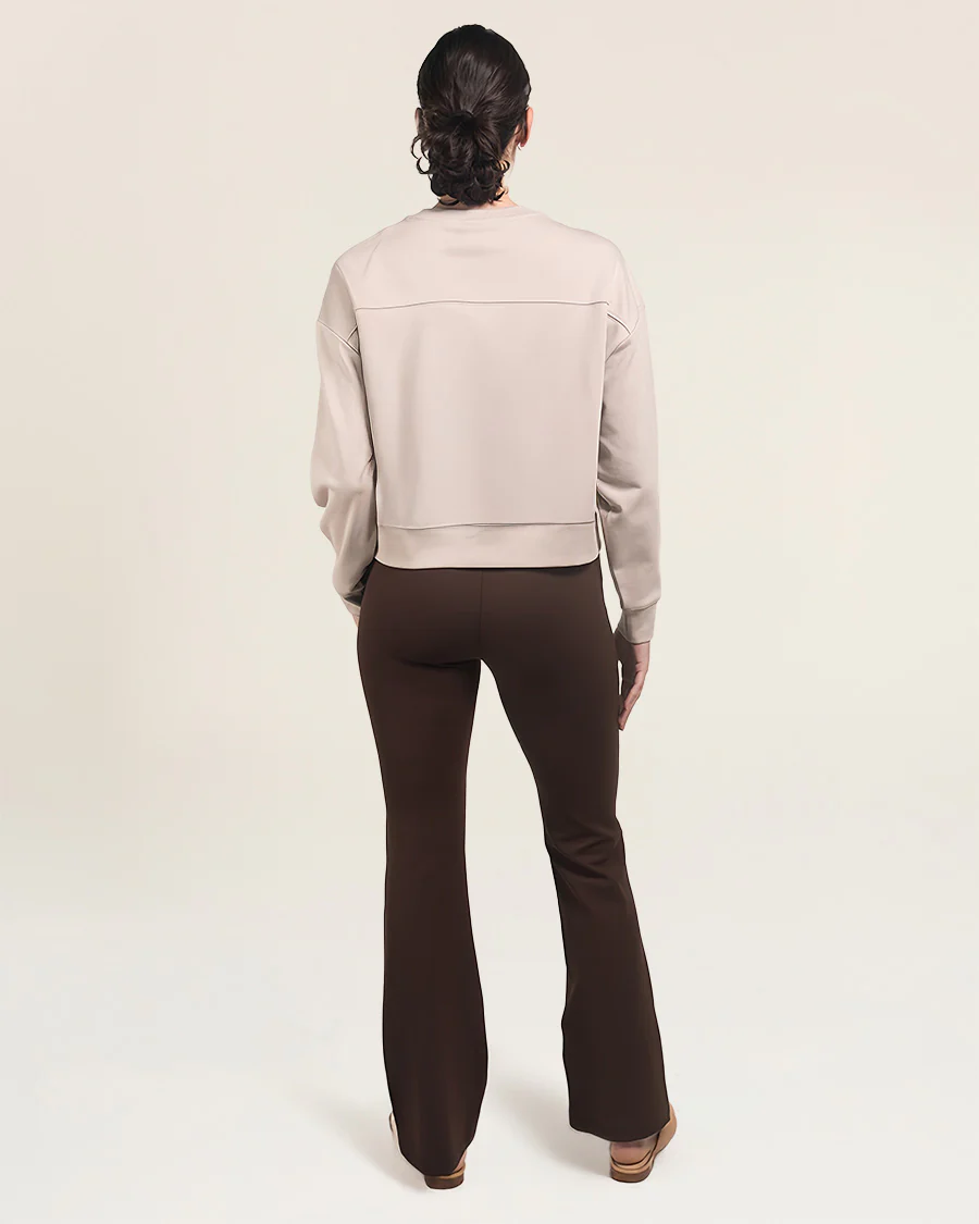 Crop Oversized Sweatshirt | Casual Drop Shoulder Crew Neck Pullover - Image 3